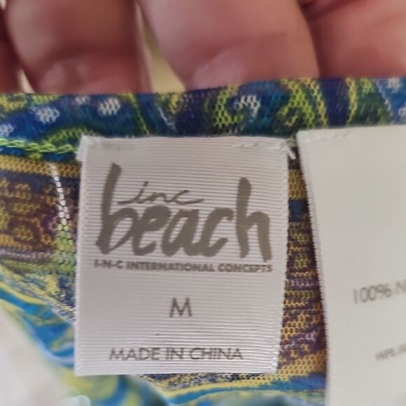 Blue and Green Patterned Women's Cover Up - Picture 6 of 6